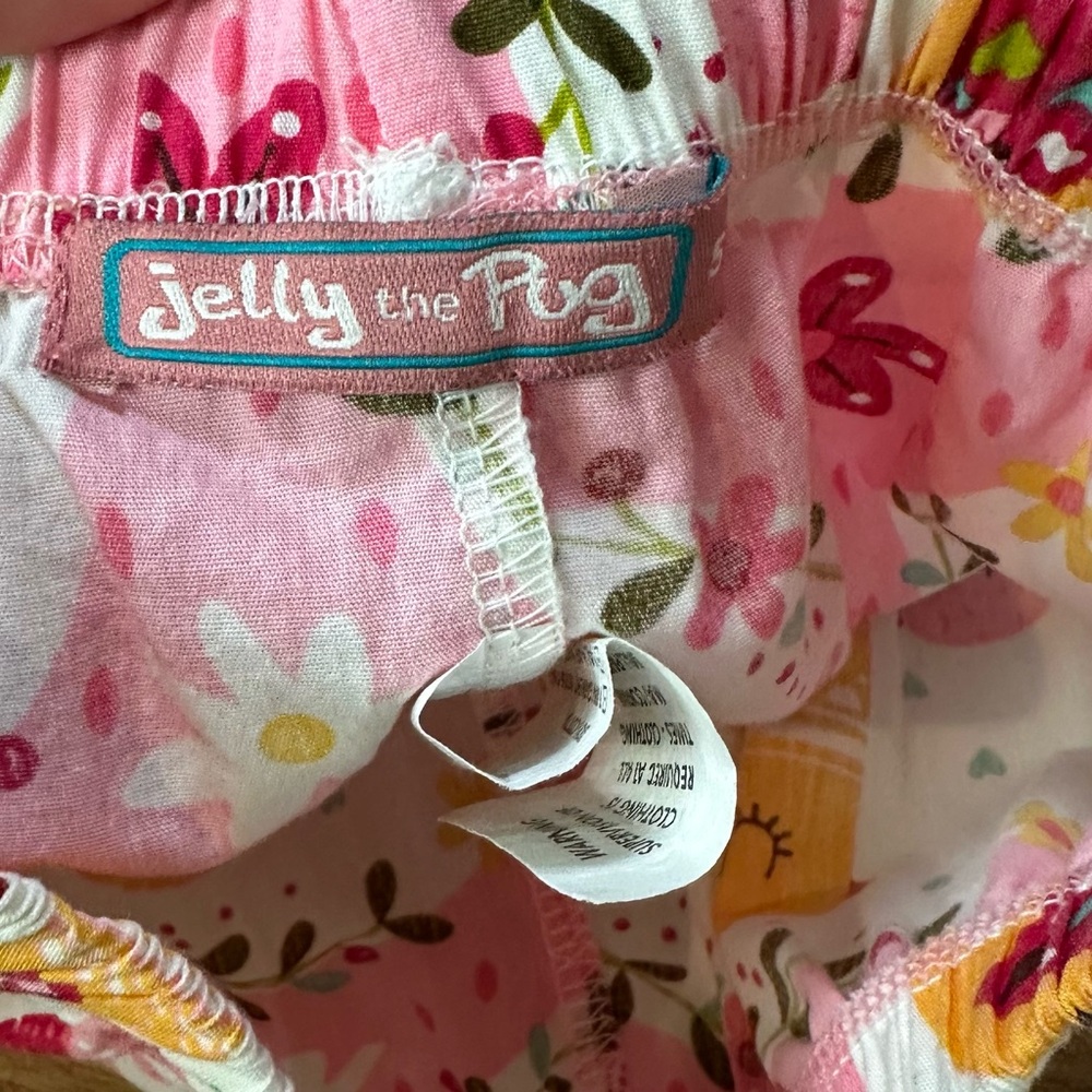 Jelly the Pug Girls Sweet Peep Collection Boutique Capri Bow Set Top & Bottom 5 - Picture 13 of 14